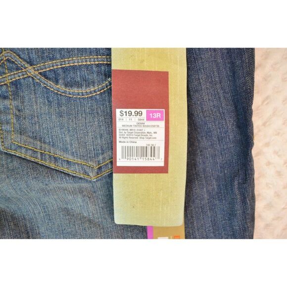 Mossimo Juniors 13 Medium Wash Lowest Waist Straight Hip Stretch Bootcut Jeans - Picture 11 of 16